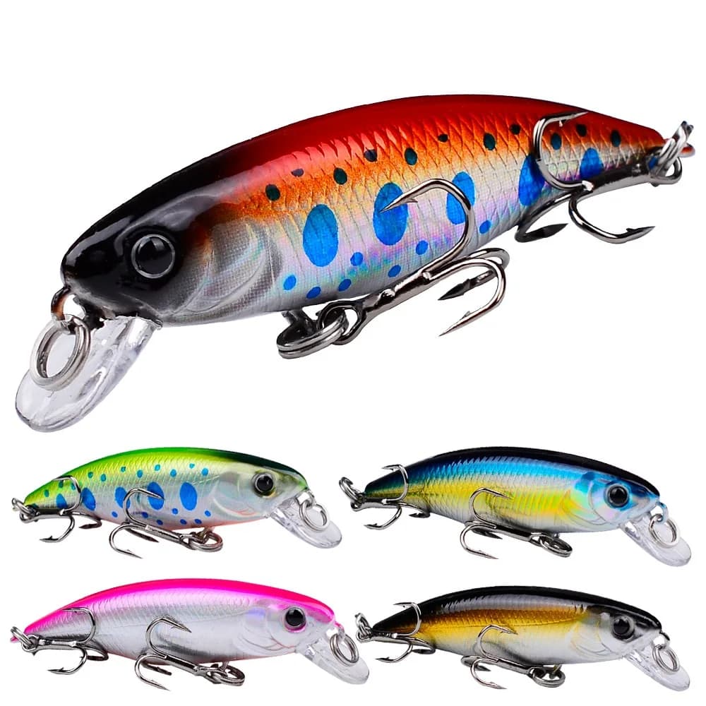 1 pz professional fishing bait sinking cyprinid with triple hook 4.5g 5.7 cm maculate skin artificial hard bait for angle fishing