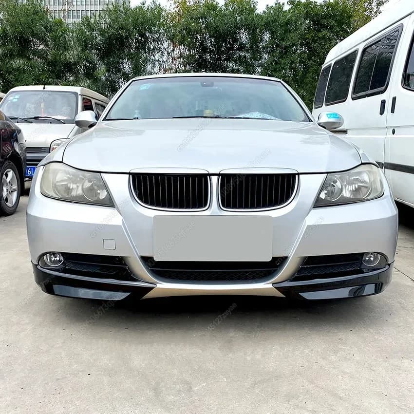 For BMW 3 Series 318i 320i 330i E90 E91 Pre-facelift 2005-2008 Car Front Bumper Lip Spoiler ABS Black Splitter Diffuser Body Kit