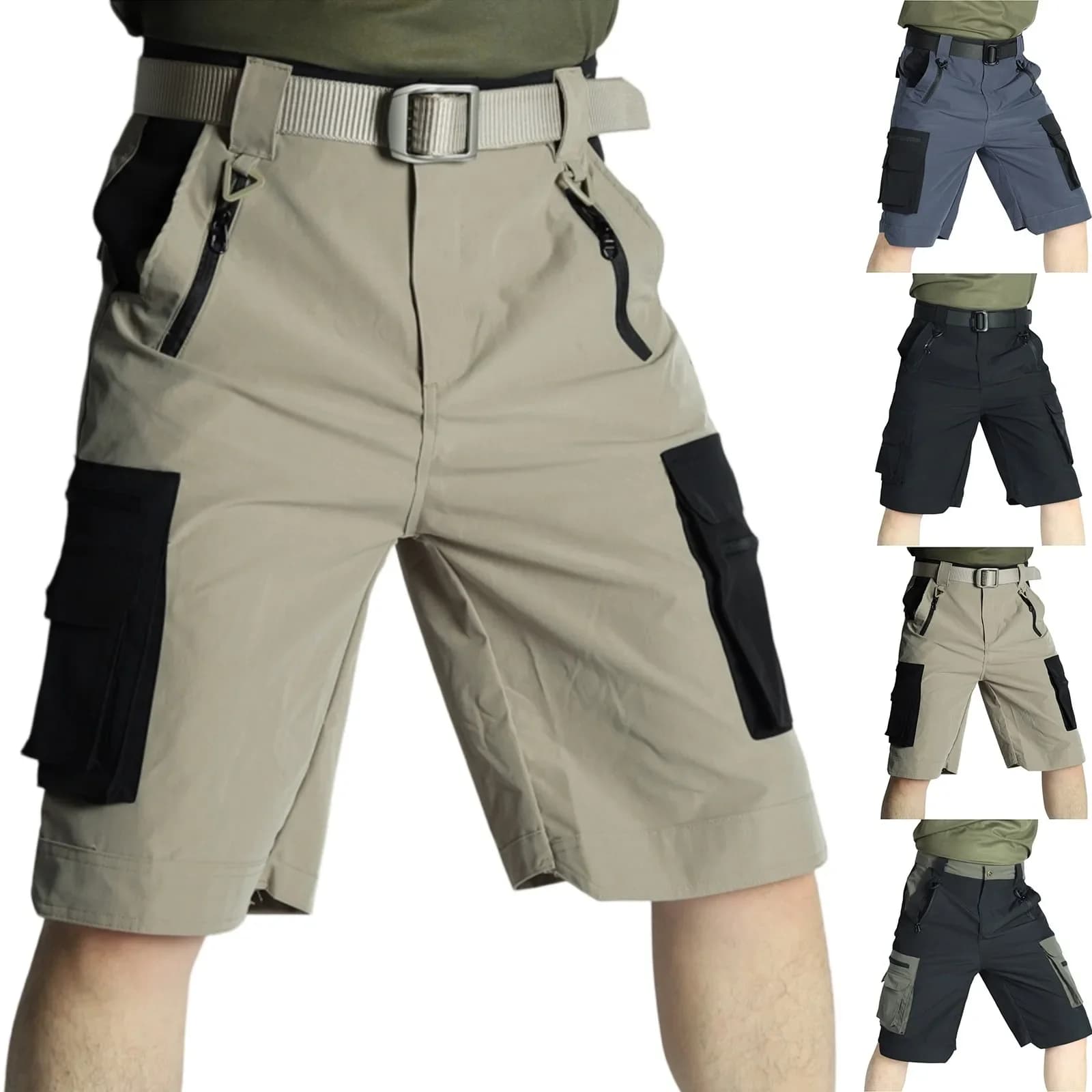 Pantaloncini cargo da uomo Outdoor Casual Multifunzionale Ciclismo Escursionismo Pesca Pantaloni da allenamento multitasche anti-resistenza