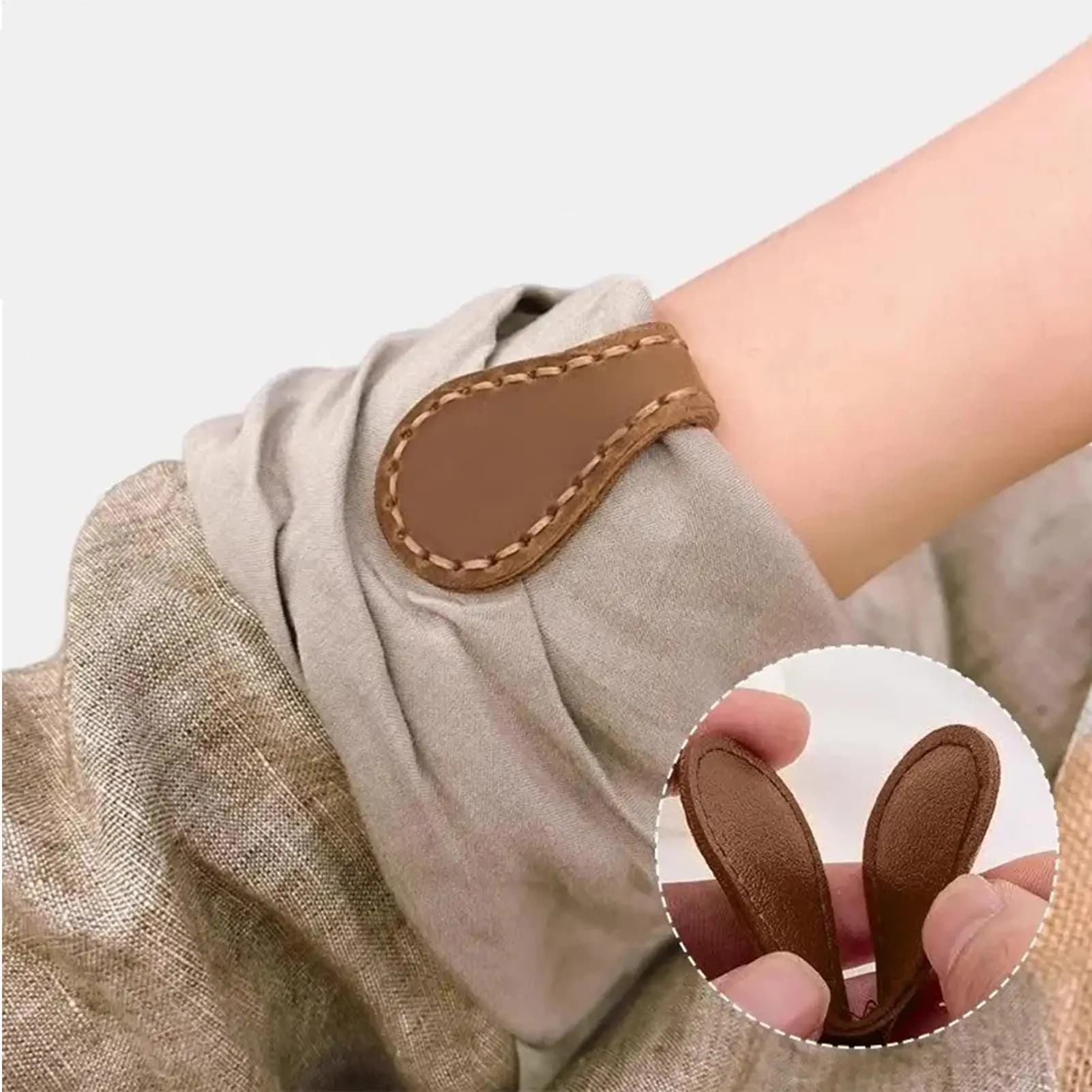 Magnetic sleeve clips 2Pcs/set PU Leather Men Shirts Sleeve Clips prevent slipping for Sweaters Trousers Jeans Casual Pants