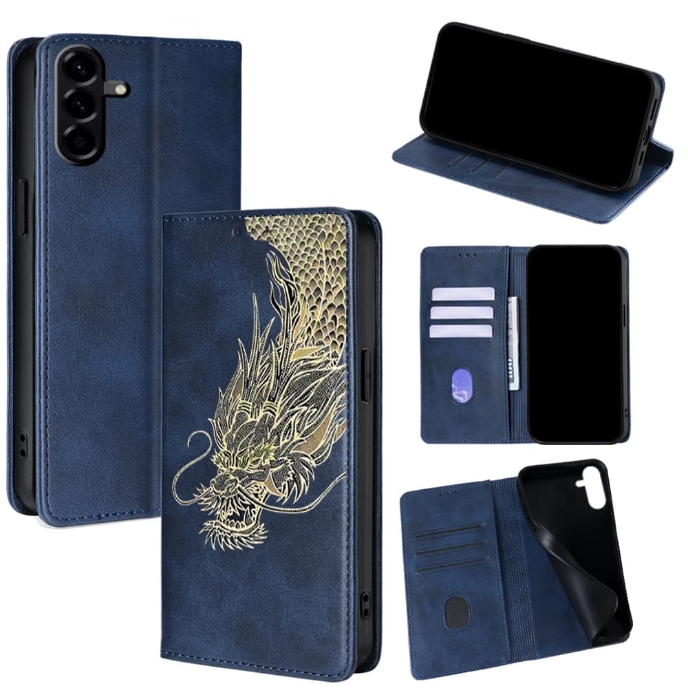 Magnetic leather wallet case for Samsung Galaxy A56 A36 A26 A16 A17 A07 A55 A25 A15 A54 A34 Protective Case