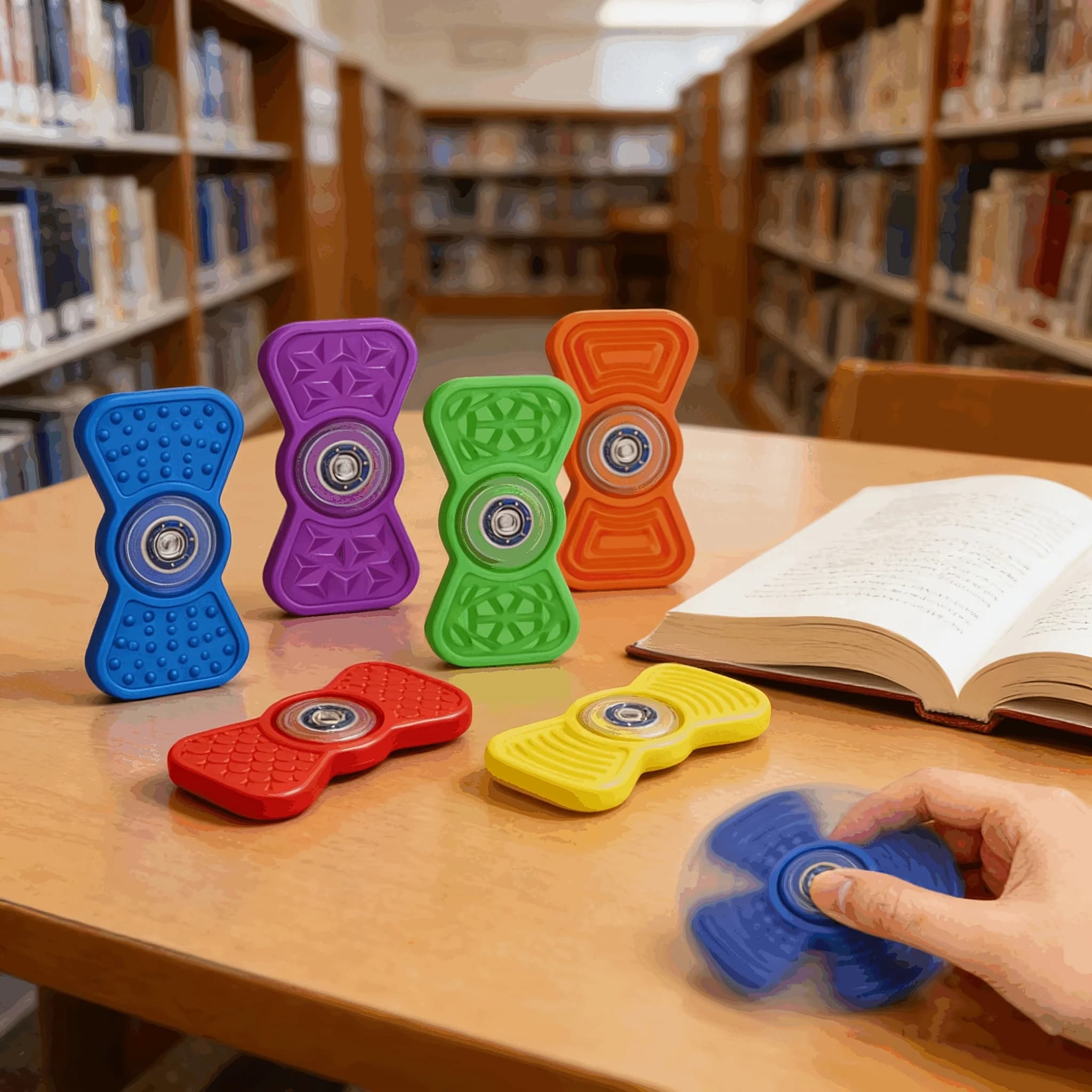 Giocattoli Sensoriali Antistress - Spinner 2-in-1 con Superficie Testurizzata, Strumenti Silenziosi per Ufficio, Aula e Viaggio