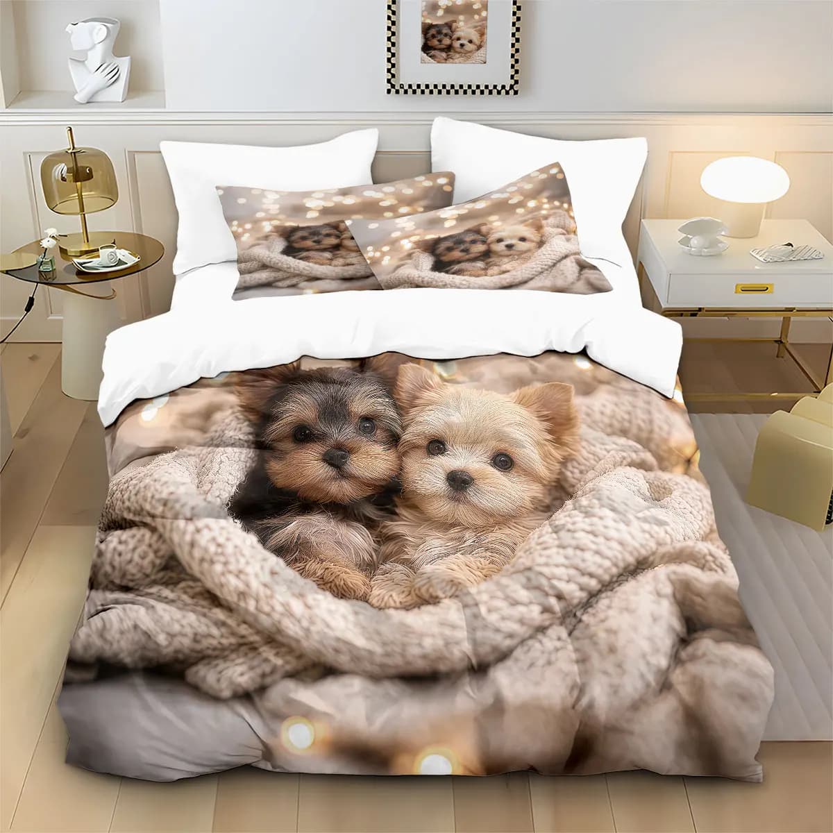 Set Padded Seat Cover with Printing Hoodies, 3 Pieces, Bedroom Decoration, Washable in Washing Machine
