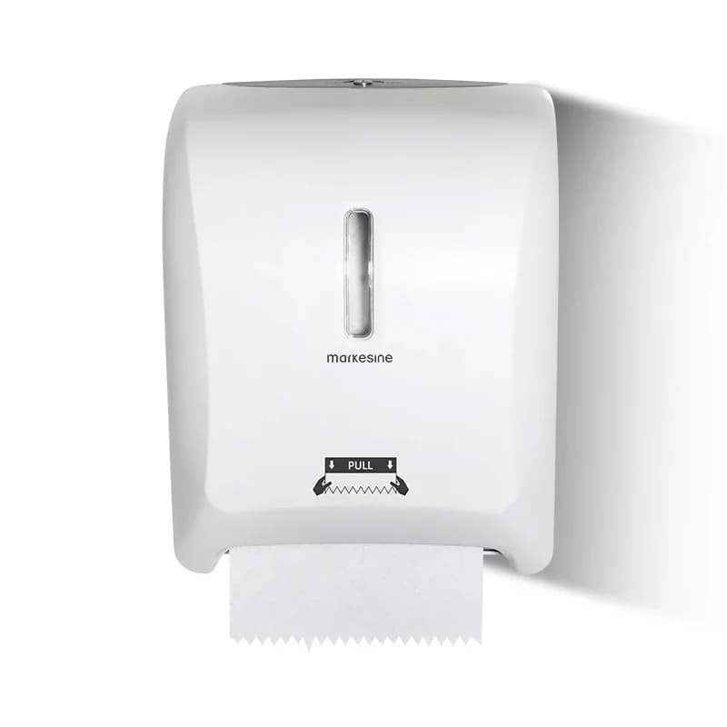Dispenser Automatico di Carta Igienica a Muro in Plastica ABS, Porta Rotolo Gigante con Taglio Automatico