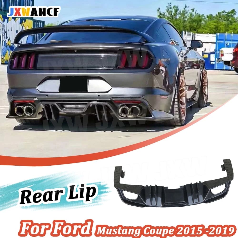 JXWANCF Fibra di Carbonio Labbro Posteriore Diffusore Spoiler Per Ford Mustang Coupe 2015 -2019 Paraurti Posteriore Guard 4 Outlet Body Kits Auto