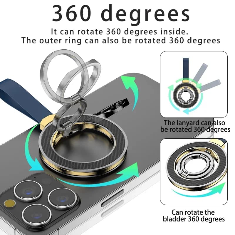 Universal Magnetic Phone Holder for iPhone 15 14 13 16 Xiaomi Samsung Stand Grip Finger Ring Car for Magsafe Hand Strap Bracket