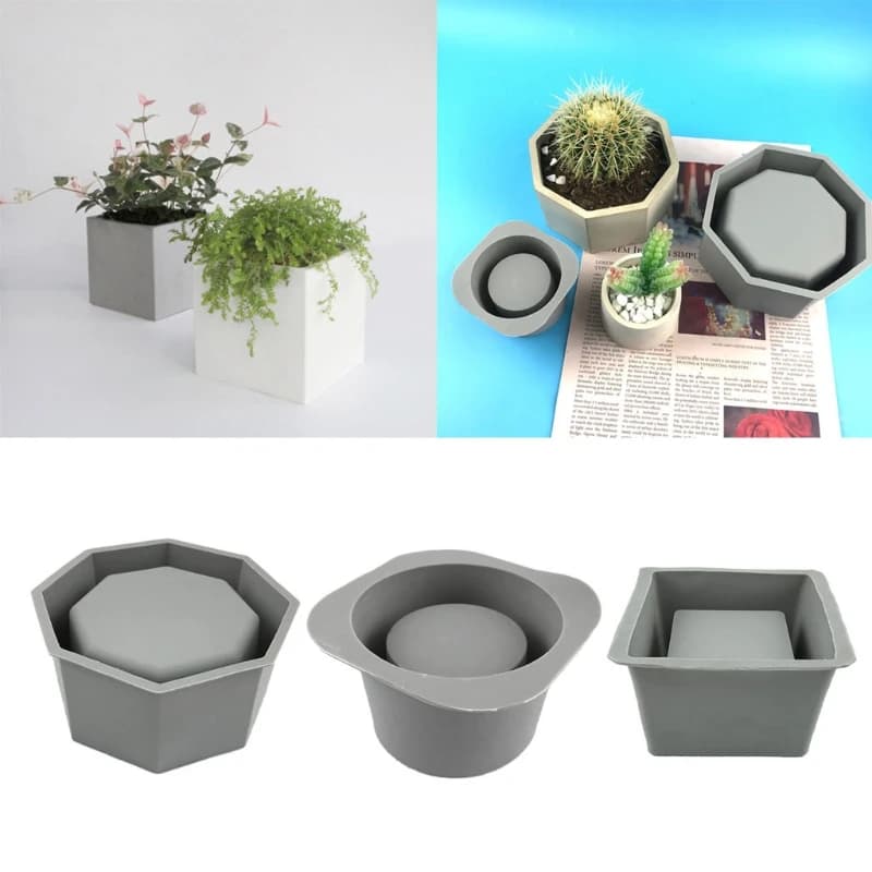 Fatto a mano succulente fioriera vaso di fiori stampo in Silicone pianta di cemento vaso di fiori stampo in resina epossidica stampo porta fai da te R3MC