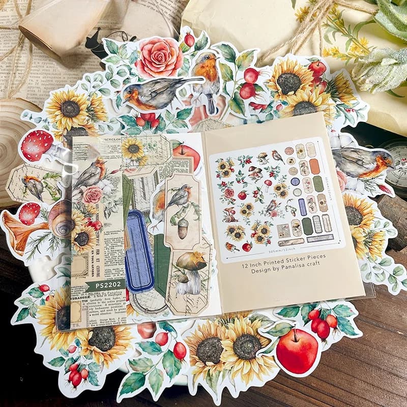 Sunflower Vintage Stickers Die Cuts Sticker Collection Kit For Scrapbooking Planner/Card Making/Journaling Project