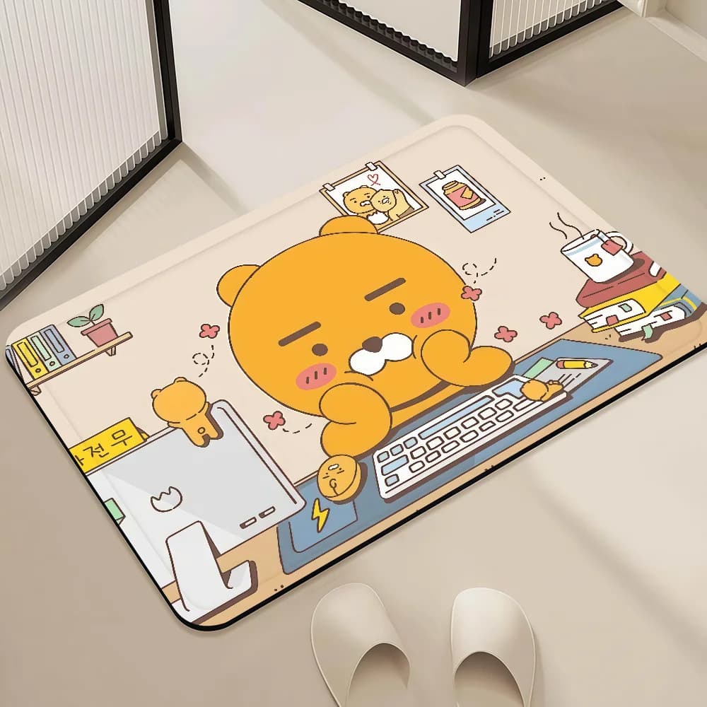 Tappeto Decorativo K-Kakao con Illustrazione di Amici per Ingresso, Bagno, Corridoio, Soggiorno e Balcone