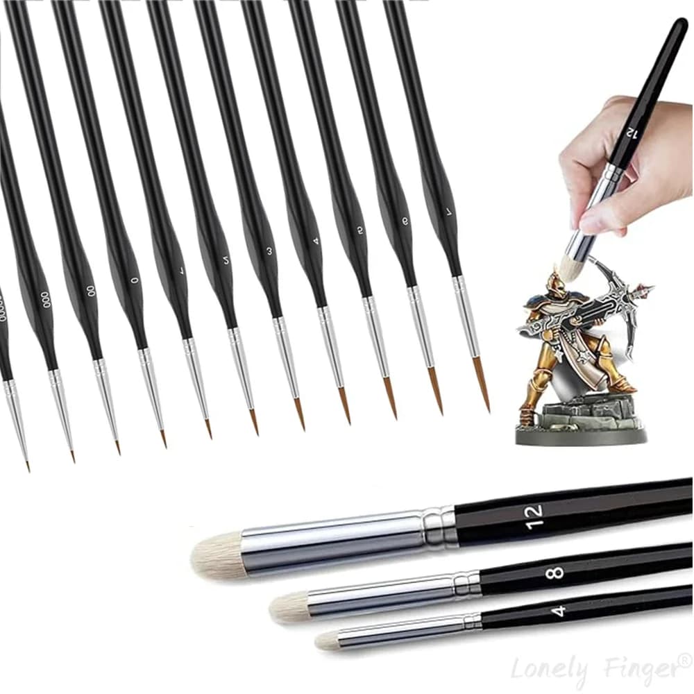 Model Paint Brushes Dry Brush with Miniature Detail Paint Brush Set for Effortless Miniature Painting
