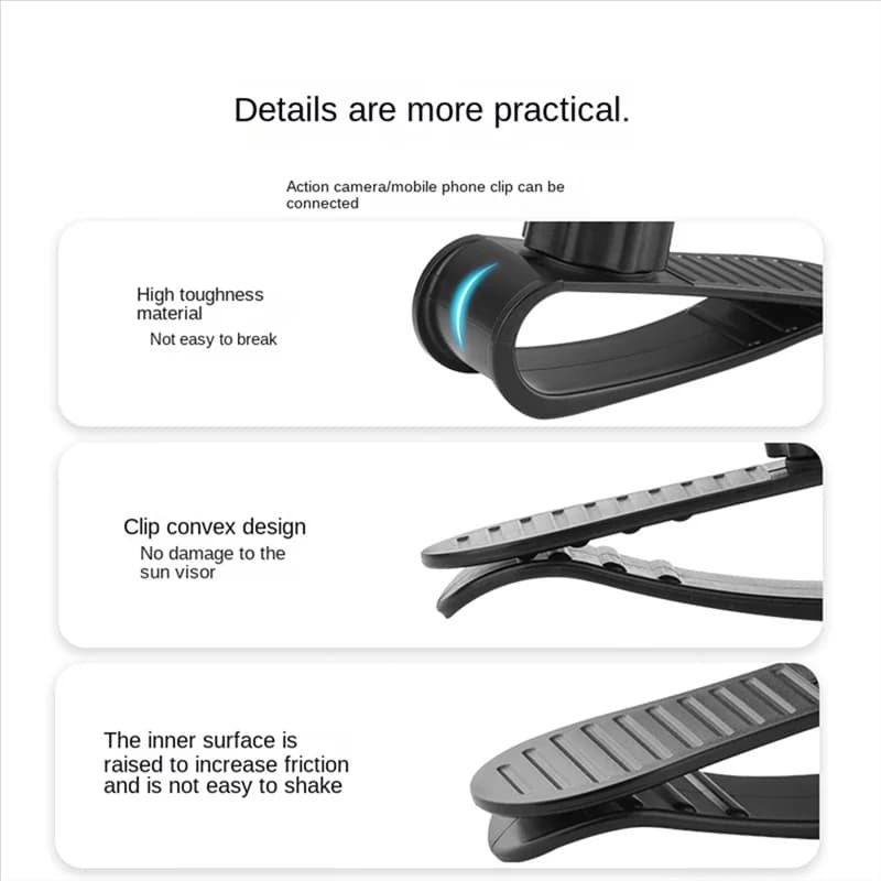 Stylish support for car visor for Gopro Hero 12 11 10, action camera accessories DJI Osmo Pocket 3/4