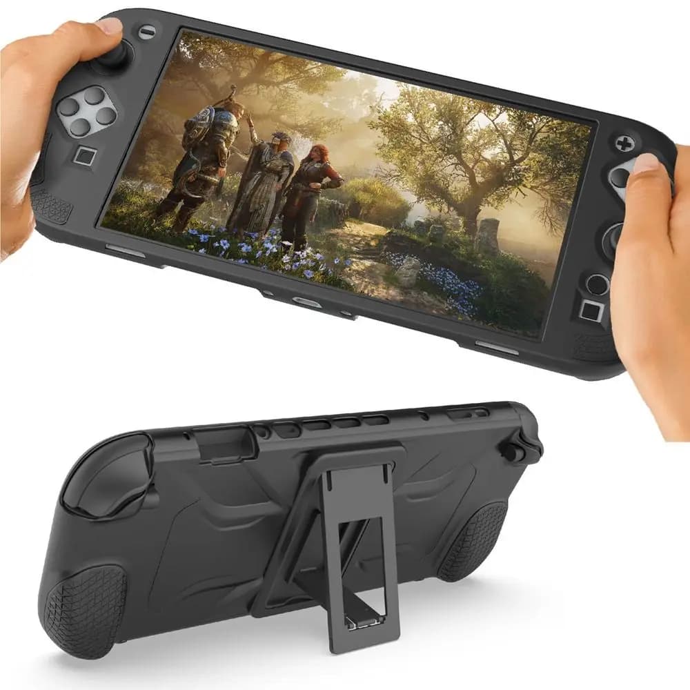 Custodia protettiva antigraffio ergonomica con staffa Cover per console di gioco Pelle protettiva in silicone antiurto per Nintendo Switch 2