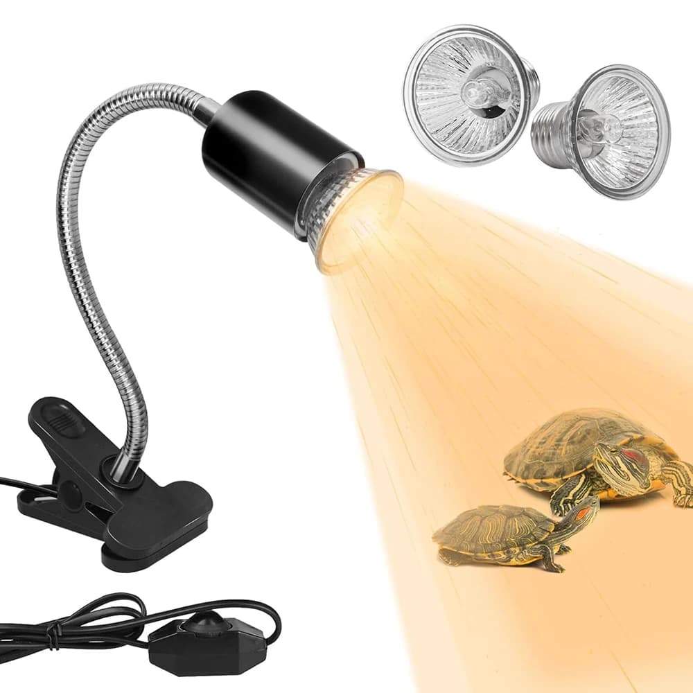 50W UVA UVB Lampada di Calore per Rettili Lampada di Riscaldamento Dimmerabile con Luce Solare Simulata per Tartaruga Lucertola Serpente Beared Drago Anfibi