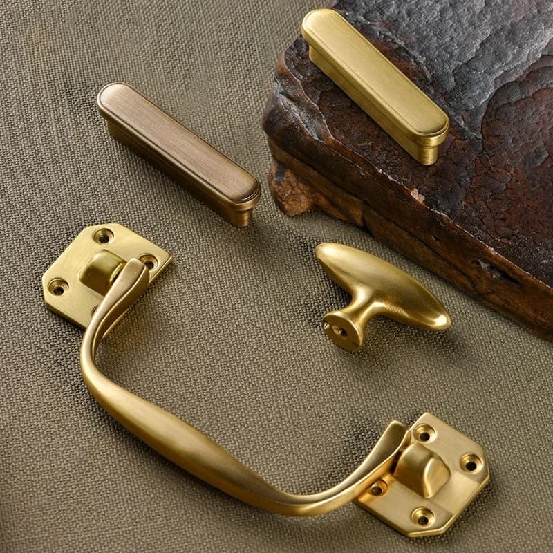 Nuovo cinese in ottone massiccio maniglia dell'armadio e manopola del cassetto manopola in rame puro camera da letto armadi comò mobili accessori da cucina