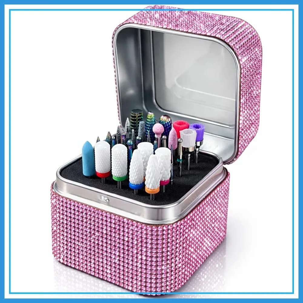 Porta Punte per Trapano per Unghie, Organizzatore Antipolvere a 30 Fori per Punte Efile, Scatola Portaoggetti per Manicure per Salone, Viaggi, Casa