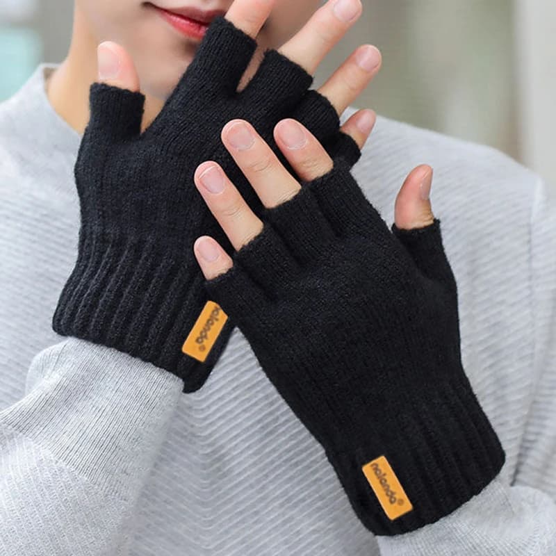 Autumn Winter Fashion Knit Gloves Gloves without fingers in warm plush for men and women Touchscreen Gloves for outdoor sports