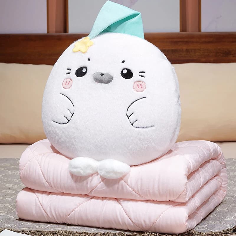 Cuscino a Forma di Foca in Peluche per Adulti, Coperta Decorativa per Casa, Supporto Lombare e per la Vita