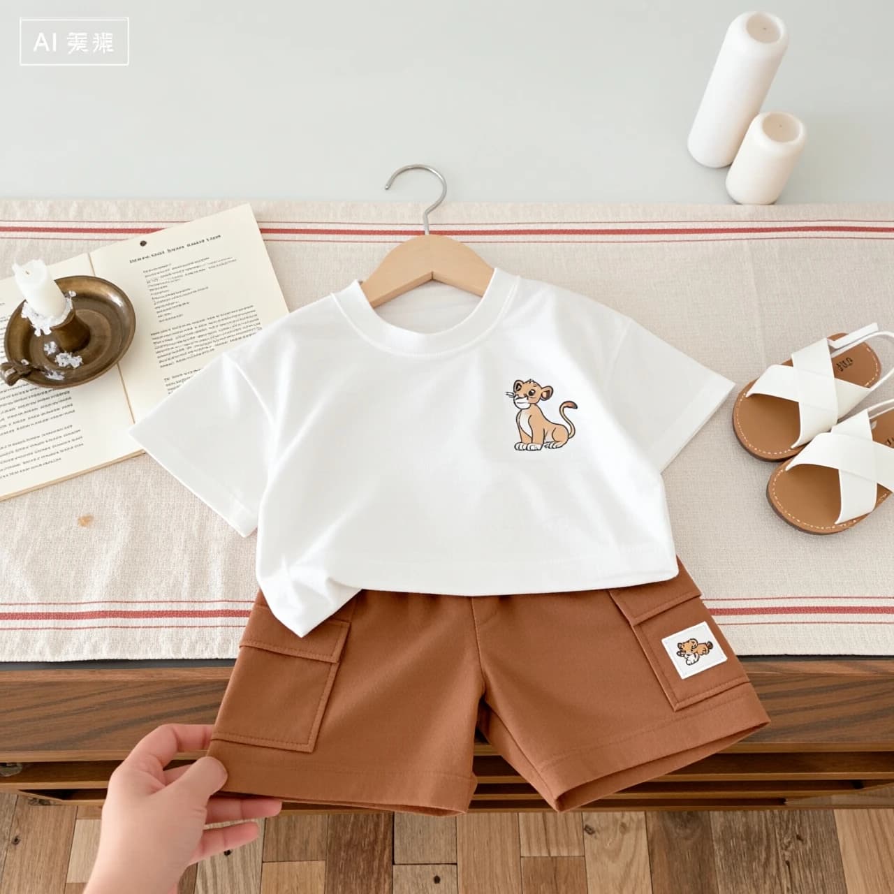 Completo Sportivo Estivo per Bambini, Set Due Pezzi con Maglietta a Maniche Corte e Pantaloncini, Abbigliamento Casual per Bambini