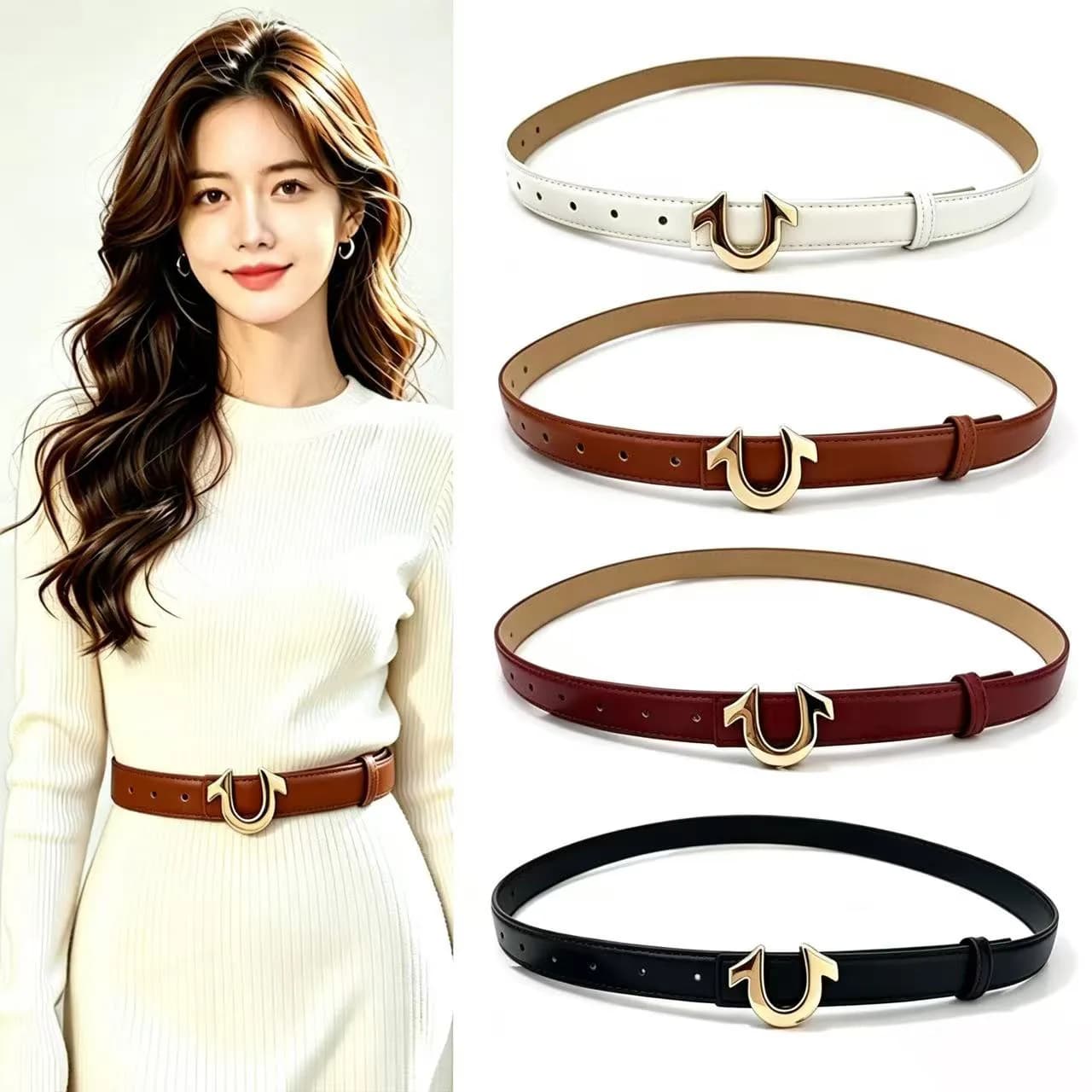 High-quality Women's Fashionable Belt Buckle Smooth Buckle Temperament Double-sided Gift For Mother Using Belt