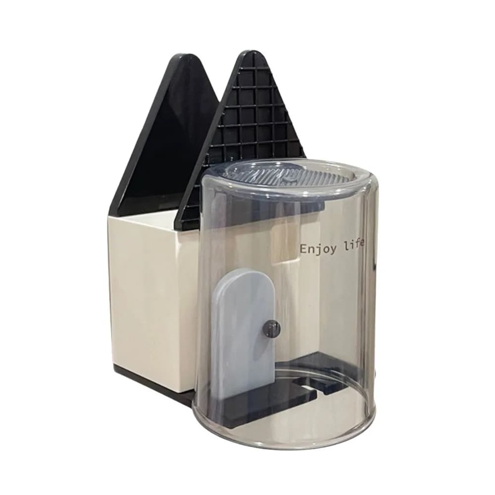 Porta spazzolino da parete a forma di casa dei cartoni animati, drenante, salvaspazio, dispenser per spazzolino con tazza, grande carico