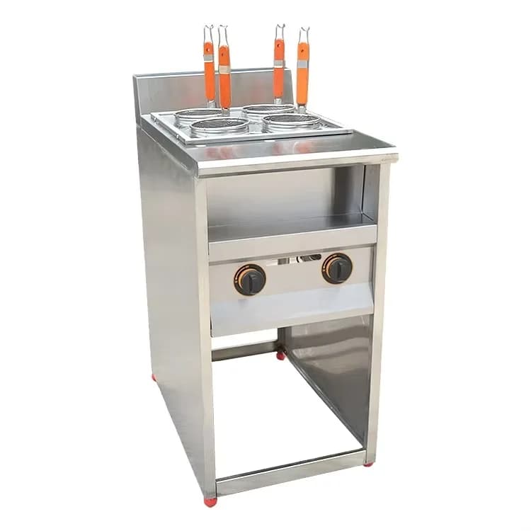 Cuocipasta Professionale a Gas a 4 Scomparti in Acciaio Inox, Attrezzatura da Cucina per Noodle e Pasta in Vendita