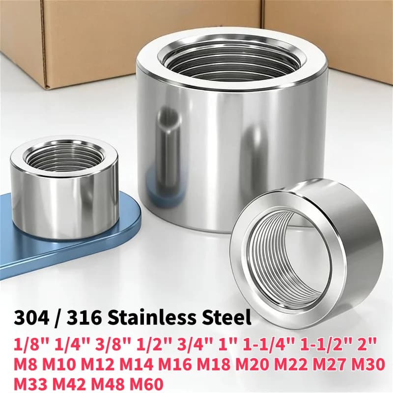 1/8" 1/4" 3/8" 1/2" 3/4" 1" 1-1/4" 1-1/2" 2" M8-M60 316/304 Stainless Steel Internal Thread Plug Internal Thread Welded Base