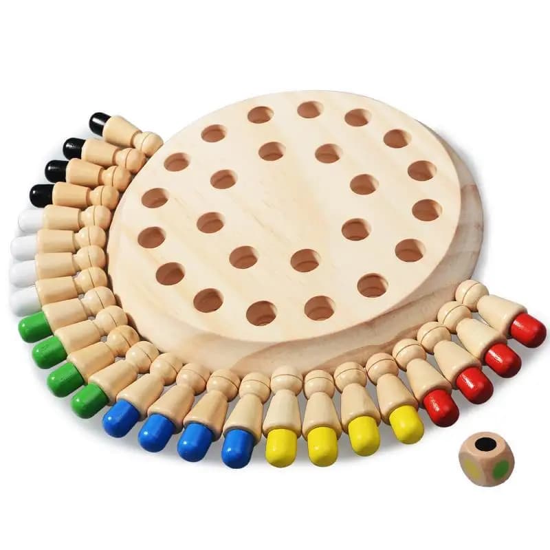 Montessori Memoria in legno Match Stick Gioco da tavolo per scacchi Logico Braintease Giocattoli per ragazzi e ragazze Prima educazione Riconoscimento dei colori