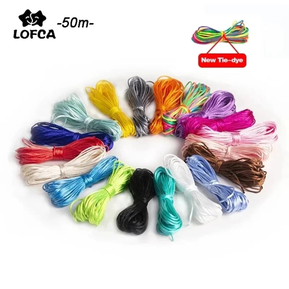 1.5 millimetri Ciuccio Catena Clip FAI DA TE Nylon Fili dd Lacci 50 m Per La Dentizione Collana Che Fa Corda Perle di Silicone In Raso Fatto A Mano Gioielli filo