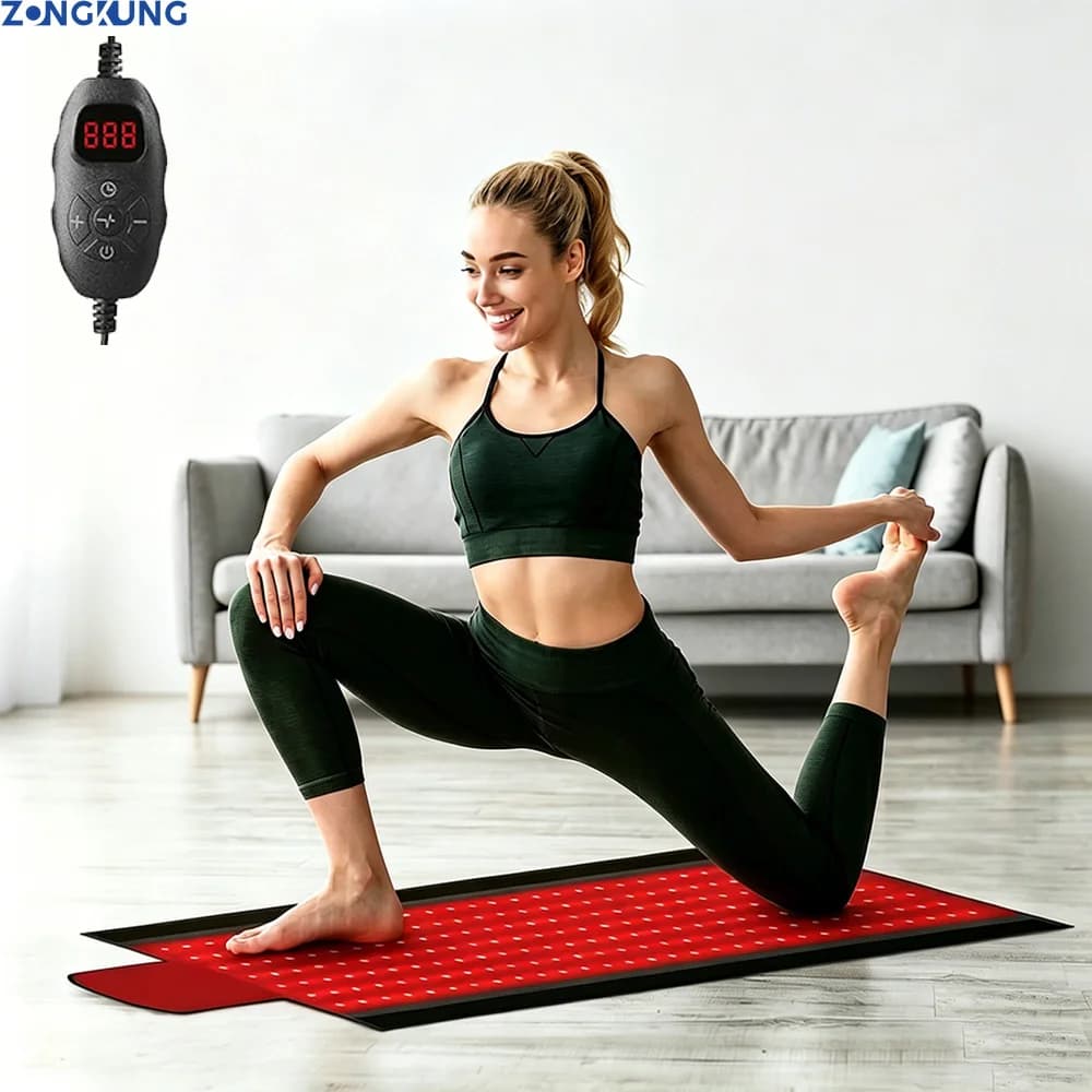 Yoga Carpet with 210 LED Red Light, Large Sizes, 660nm and 850nm, to relieve the Muscular Pain of Nut and Spalle, Relaxation with Infrared Light