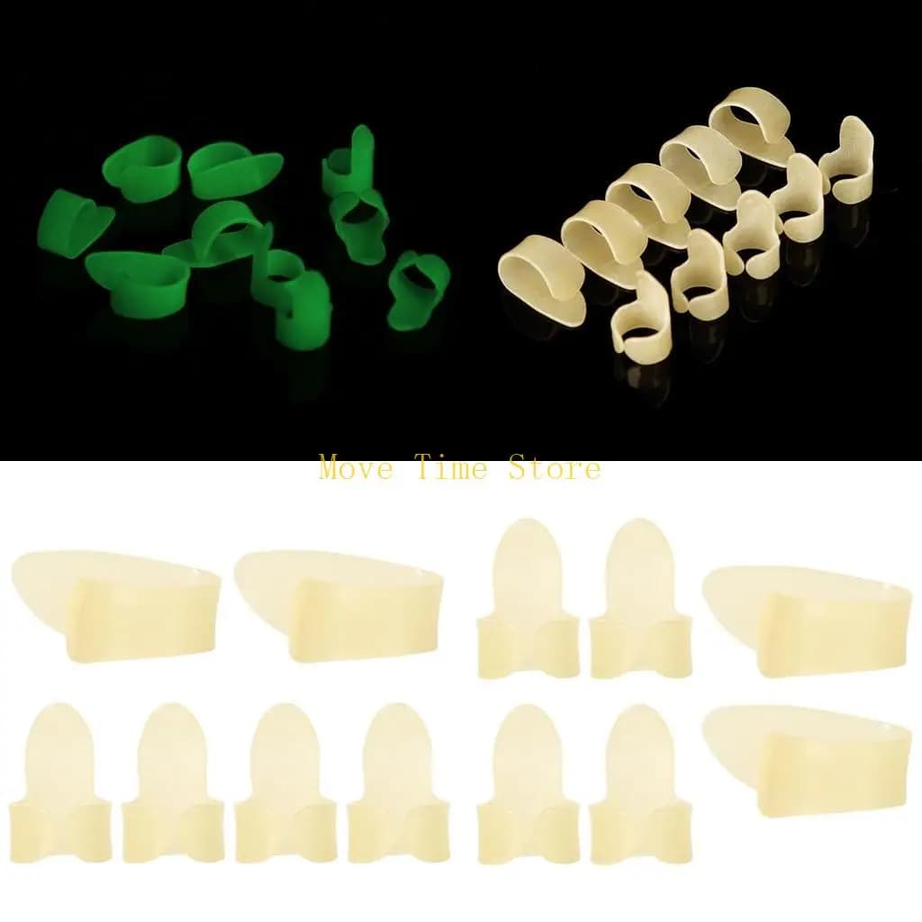 92ME Set 6 plettri luminosi per pollice e dito comodi e dalla forma ergonomica