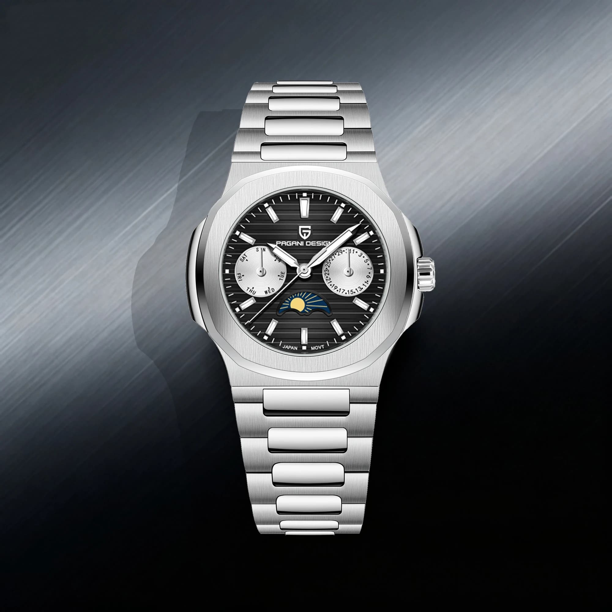 PAGANI DESIGN 2026 Women's Quartz Watch Elite Elegant Style Stainless Steel Sapphire Glass Waterproof Luminous Watch with Moon Stages