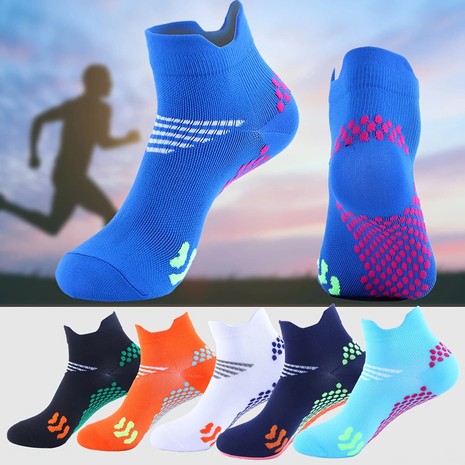 3/4 pairs of compression socks for both men and women, suitable for running, fitness, and hiking