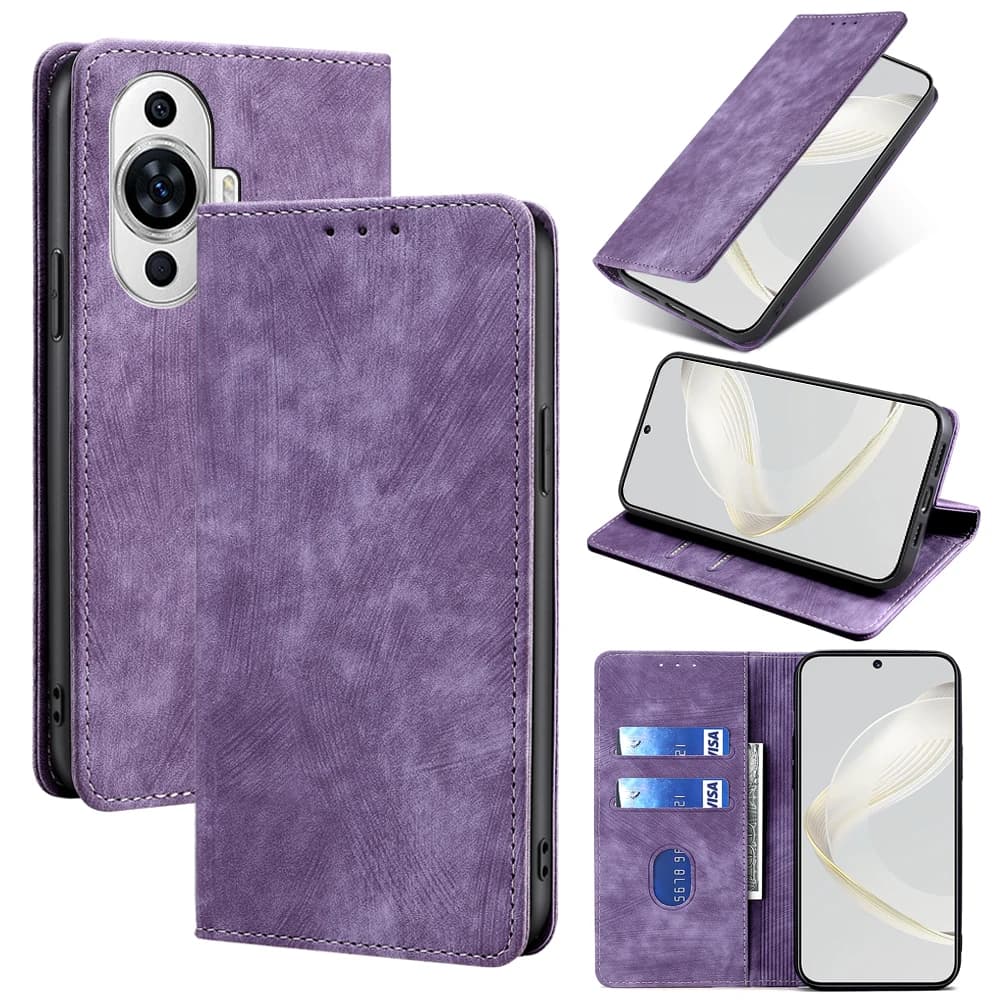 Custodia a Libro in Pelle RFID per Huawei Nova 11 Ultra 10 9 8 7 6 5 5T Pro SE Y61 Y70 Plus Y90 Y91 con Chiusura Magnetica e Slot Porta Carte
