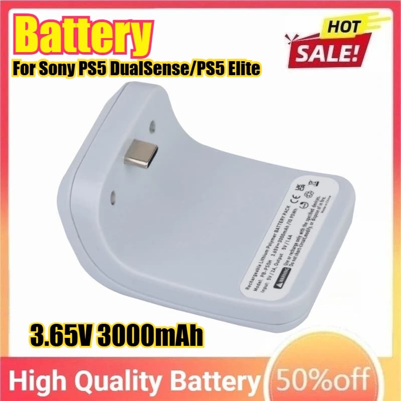 Batteria da 3,65 V 3000 mAh per Sony PS5 DualSense/PS5 Elite Wireless Gamepad Accessori da gioco Batteria esterna