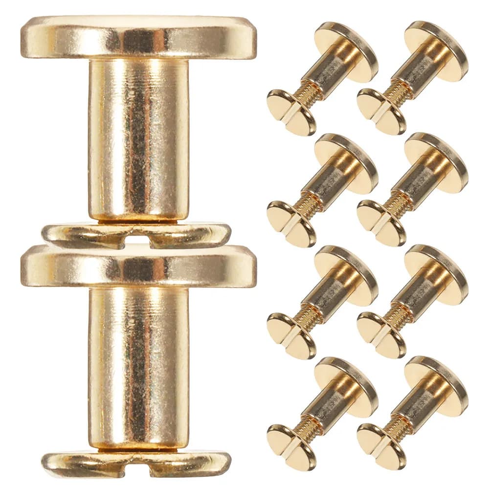 10Pcs Binding Screw Post Set Zinc Alloy Rivet Fastening Kit for DIY Journaling Scrapbooking Belts Bags Shoes Craft Decor