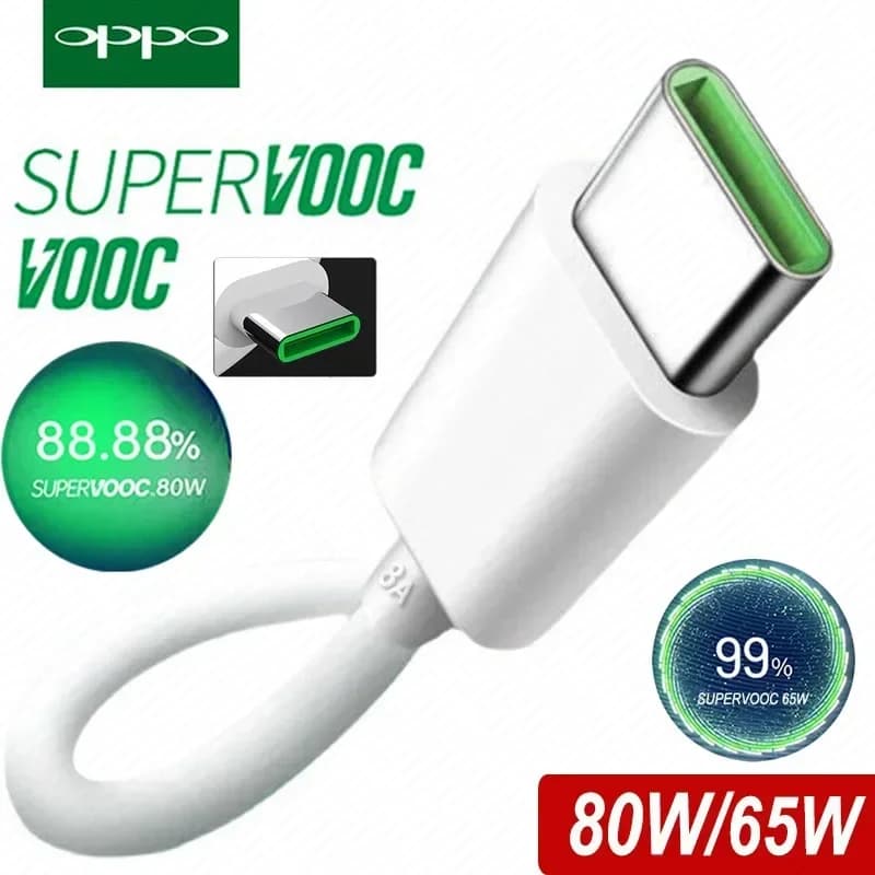 Cavo OPPO originale USB Tipo C Super Vooc Caricatore a ricarica rapida Cavo OPPO Trova X5 X6 X3 Pro N2 Flip Reno10 8 7 6 Pro A77 A78 A98