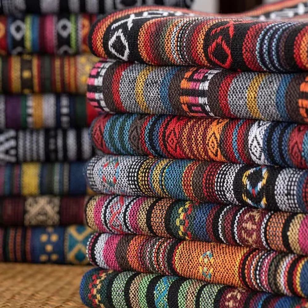 Tessuto in cotone e lino stile etnico Patchwork tessile Copridivano Cuscino Hotel Bar Tovaglia Tenda Decor Materiali artigianali per cucire
