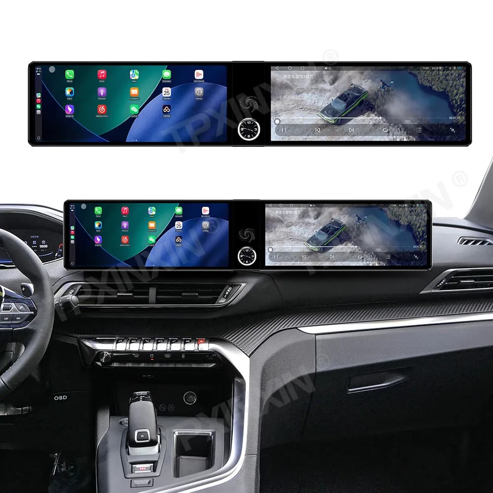 Android 24.6 Inch Screen For Peugeot 4008 5008 2017-2021 Car Radio GPS Navigation Stereo Multimedia Player Carplay Tape Recorder