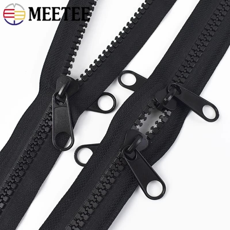 1 Pezzo 10 # Cerniera in resina nera da 60-500 cm, a doppio cursore, per borse, tende, kit di riparazione, accessori per cucito fai da te