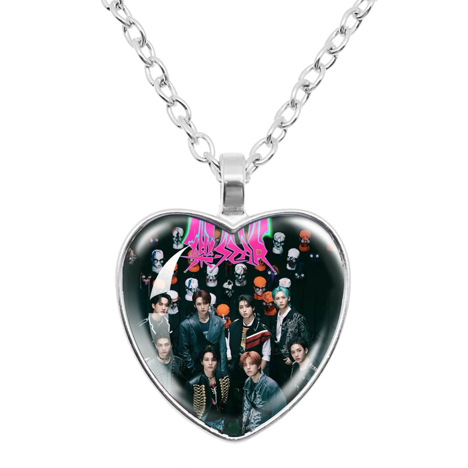 HOT Star Surrounding STRAY KIDS Time Gem Necklace DOMIN SKZOO Heart Pendant Felix Han Lee Know Fan Gift Birthday Gift