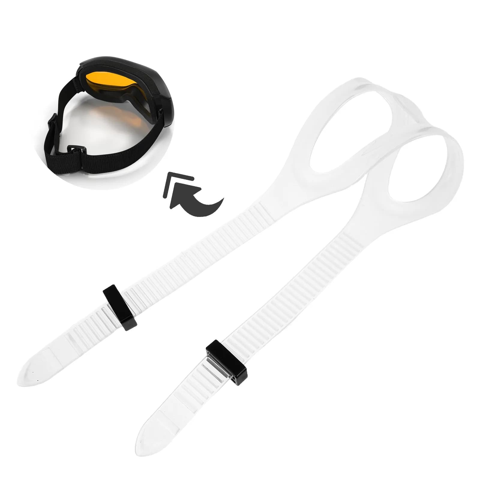 2 Pezzi Cinghie Robuste in Silicone per Maschera Subacquea, Ricambio per Immersioni, Snorkeling e Nuoto, Regolabili, Comode e Sicure