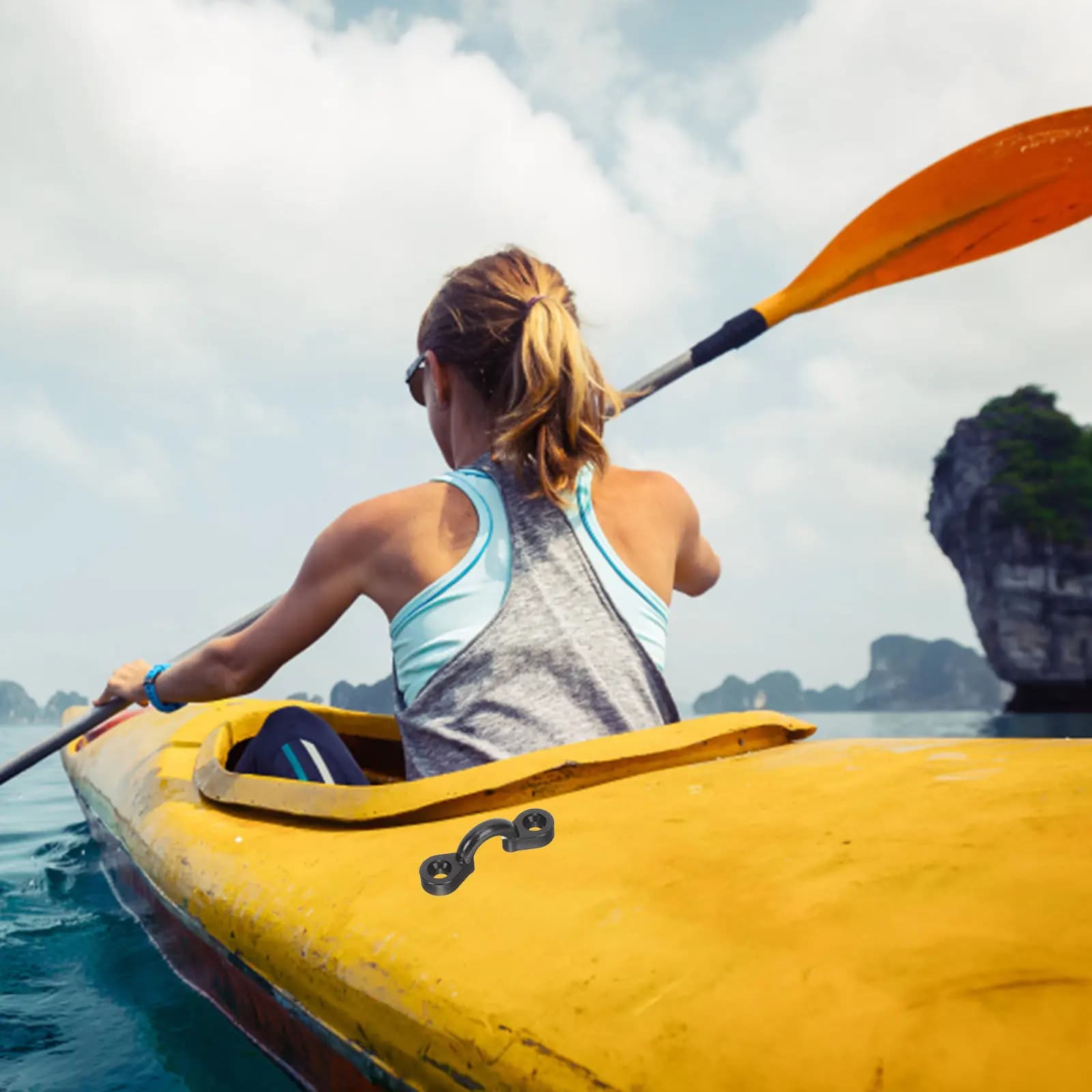 10 Pezzi Occhielli in Nylon per Kayak con Viti in Acciaio, Ancoraggi per Ponte per Canoa, Rafting, Snorkeling, Ausili di Galleggiamento, Barche e Gommoni