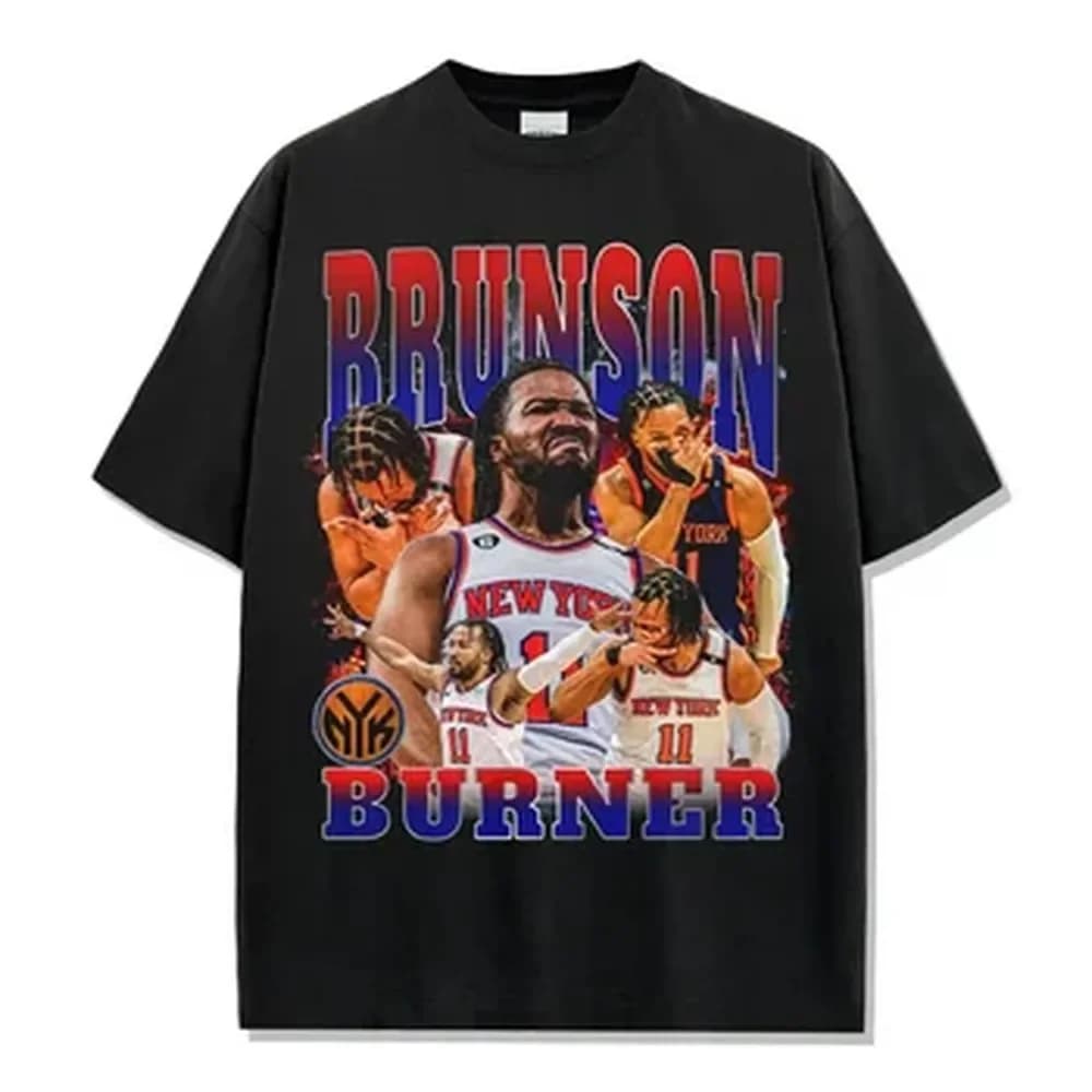 Jalen Brunson Clutch Time Warrior Graphic T-Shirt Cotton Crew Neck Moisture Wicking Harajuku Basketball Training Outdoor Tee