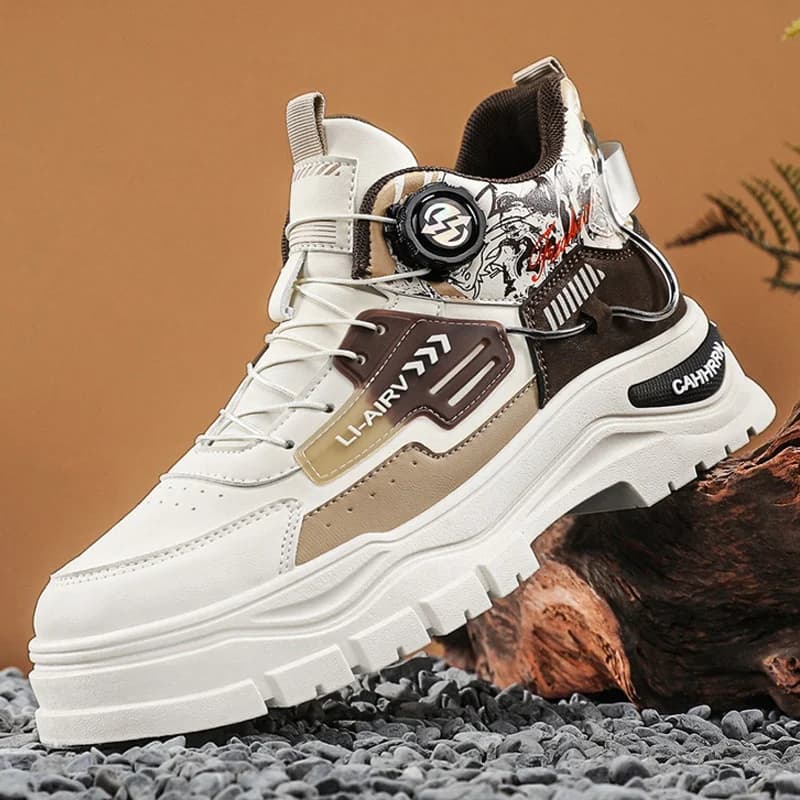 Men's Shoes Fashion High-Top Casual Sneakers Comfortable Non-Slip Breathable Outdoor Hiking Shoes