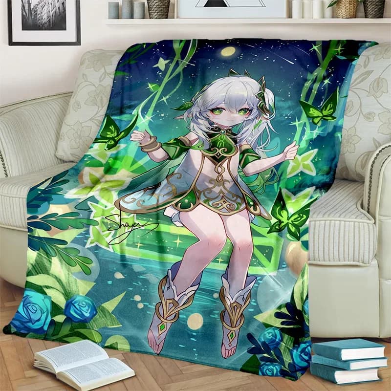 Gioco Genshin Impact Gamer coperta del fumetto, coperta morbida per la casa camera da letto letto divano Picnic viaggio ufficio copertura coperta bambini