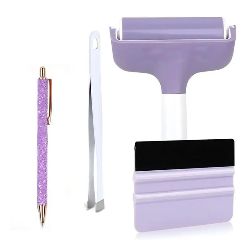 Hot Sale-Flat Tweezers, Felt Squeegee& Pin Pen- Vinyl Tool Kit(4 PCS) For HTV, Inkjet Stickers, Clear Printing& Scrapbooking Rel