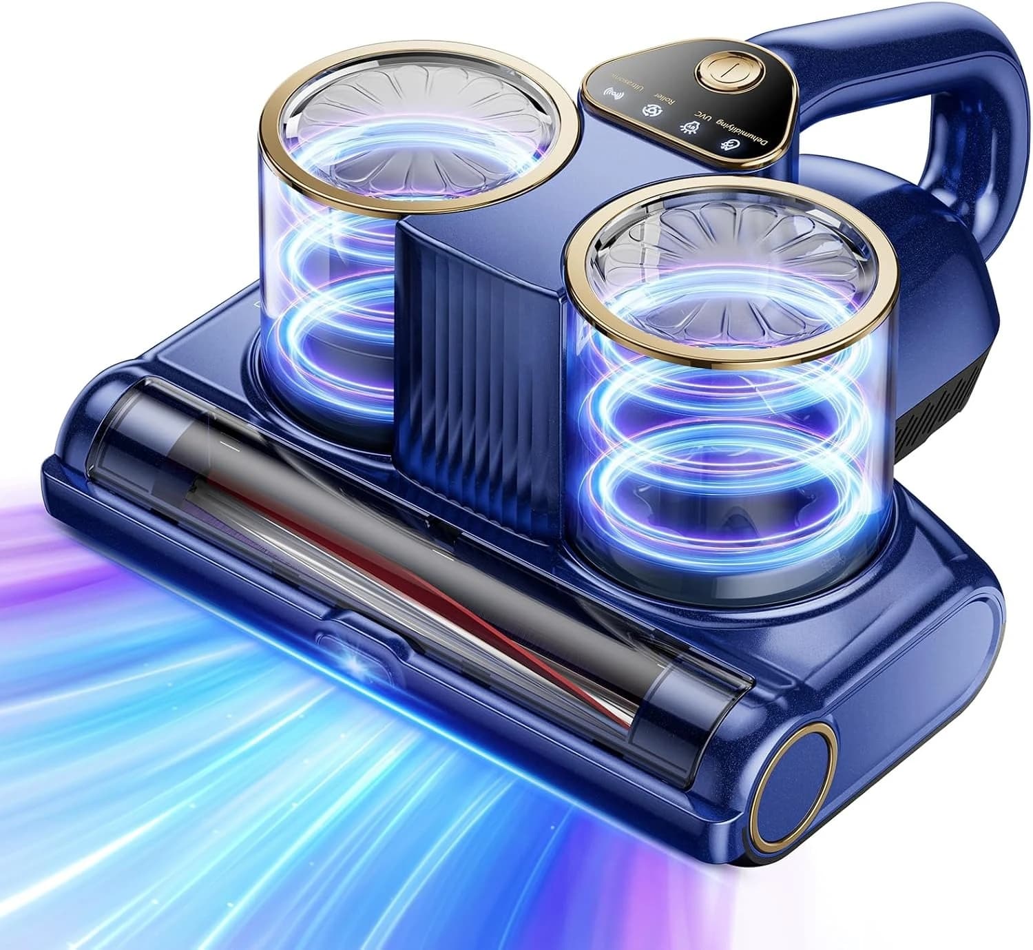 Bed Vacuum Cleaner with 16Kpa Suction 253.7nm UV-C Light, Ultrasonic & High Heating, 500W Powerful Double-Cup Handheld Vacuums,16.4FT Corded