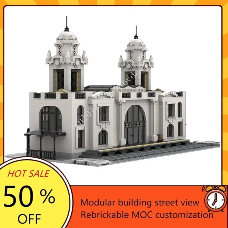 4895PCS MB14 Union Train Station Modular MOC Custom Street View Architecture Puzzle Creative DIY Educational Model Gift