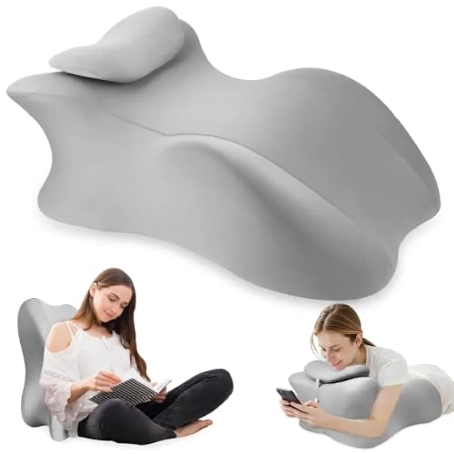 Cuscino ergonomico in memory foam a forma di cuneo per adulti, per dormire sulla pancia, leggere a letto, supporto per la schiena, cuscino per stare in piedi con fodera rimovibile G