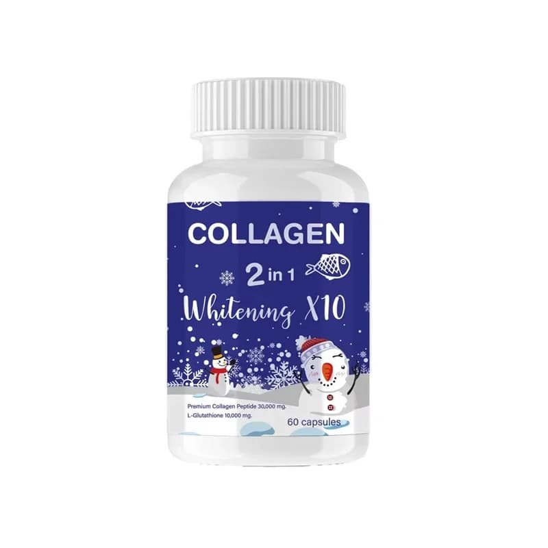1 bottiglia di 60 capsule peptidi 2 in 1 di collagene congelato, idratare